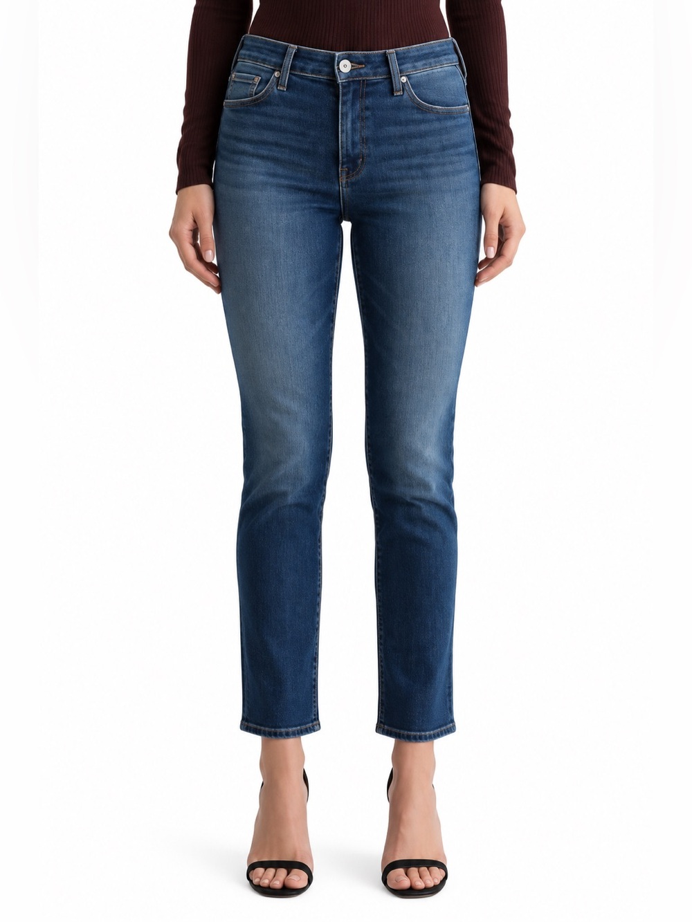 AG THE STILT Cigarette Leg Dark Wash Jeans Y2K Stretch Denim Fitted